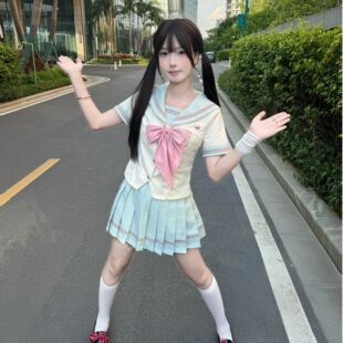 夏季 套装 日系 水手服jk制服校供学院风短袖 猫看花薄荷芭乐原创正版