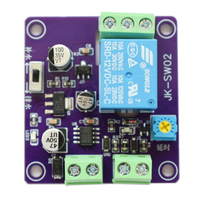 单路单液面探针浮球开关液位控制延时可调水位控制继电器电路