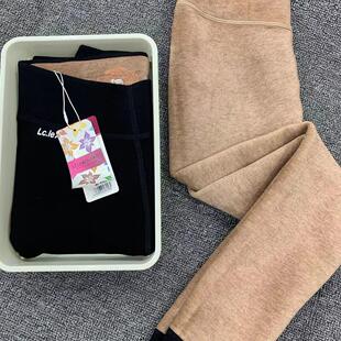 兰茜卡/芬娜9923女士冬季加绒加厚一线裆小黑裤550g舒适保暖长裤