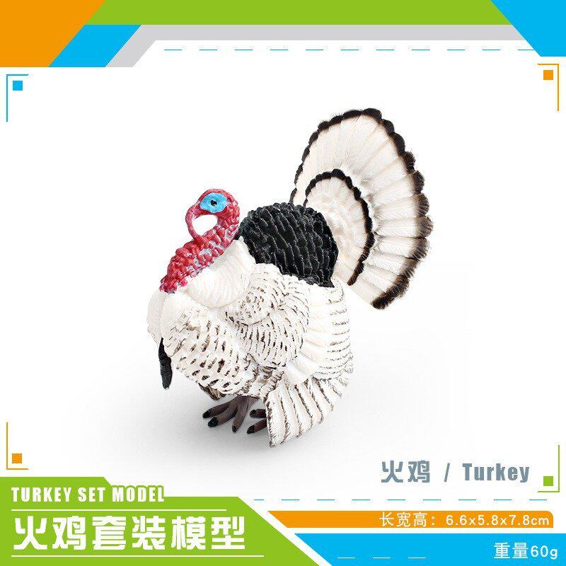 新品农场家禽火鸡动物模型 仿真早教鸟类实心静态摆件模型S18