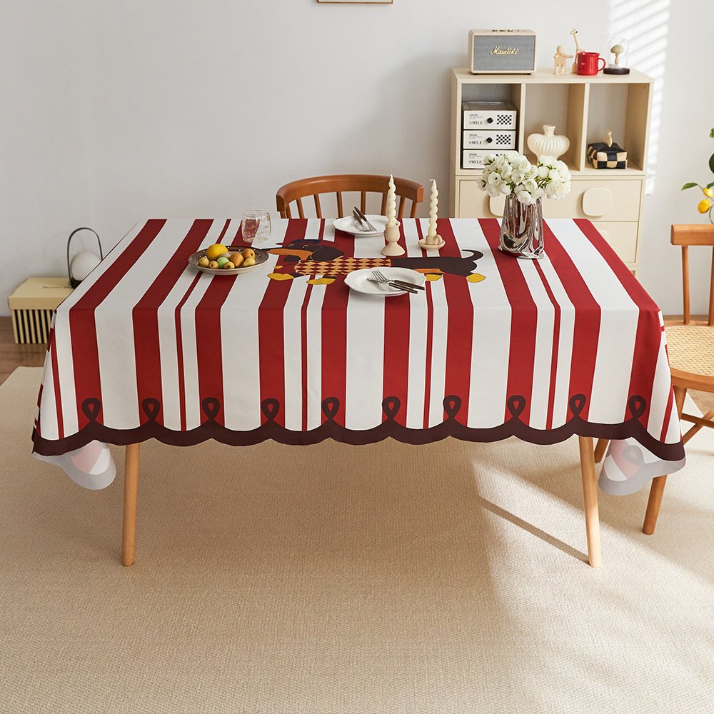 卡通桌布防水多巴胺氛围感学生书桌装饰布茶几桌垫台布客厅餐DD59