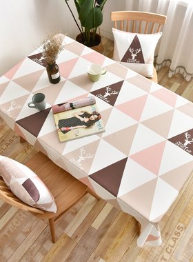 桌布布艺防水柠檬印花小清新黄色韩式风格INS网红桌垫茶几餐DD26