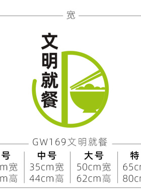 文明就餐文化墙贴自粘标语文字立体贴画节约粮食饭店墙面装饰