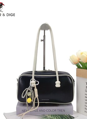 PECKER&DIGE女高质感百搭手提单肩法棍包小众潮大容量斜挎保龄包