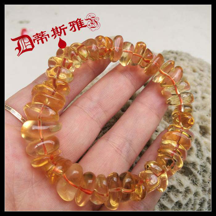 双12节日清货~洪福奇宝~蒂斯雅天然双色切面6A橙黄色闪烁不定形链