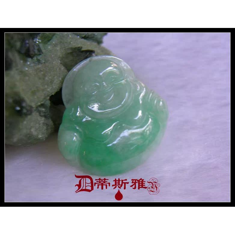 洪福奇宝阳绿手工雕刻老货缅甸硬玉玉佛吊坠佳节元旦送礼现货有证
