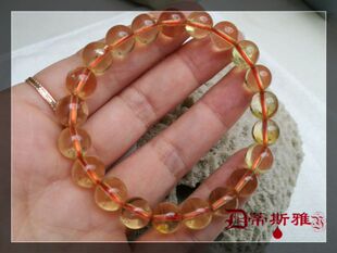 蒂斯巴西雅钻石工艺多面随形切工闪耀橙黄水晶3A手链生日恭喜礼物