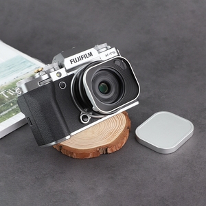 号歌方形金属遮光罩 用于富士XF 27mm F2.8 R WR II 二代镜头银色