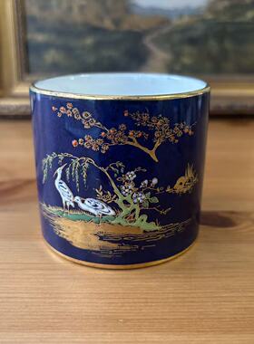 Carlton 卡尔顿 英国古董收藏 珐琅彩手绘花鸟东方风格糖缸 瓷缸