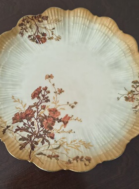 Limoges 利摩日 法国中古收藏花边纹饰花卉摆件瓷盘 装饰瓷器赏盘