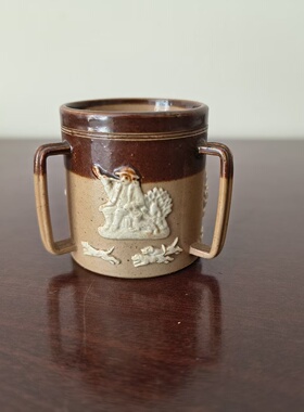 Royal Doulton 皇家道尔顿 英国20年代三耳迷你陶瓷杯 粗陶器摆件