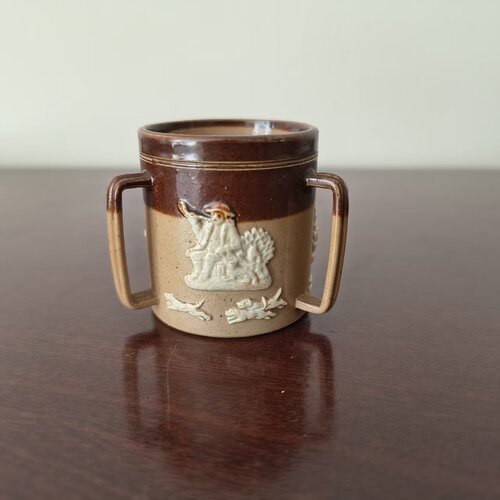 Royal Doulton 皇家道尔顿 英国20年代三耳迷你陶瓷杯 粗陶器摆件