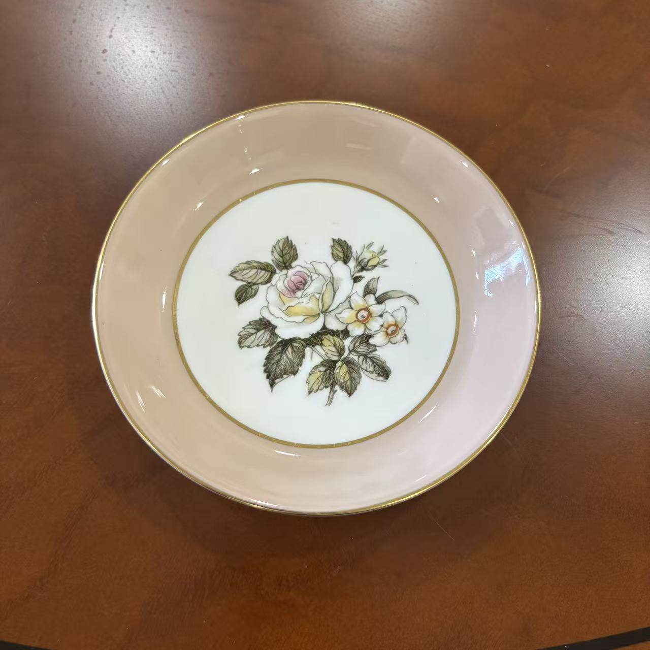 Royal Worcester 皇家伍斯特 英国骨瓷中古花卉装饰收藏盘 首饰碟