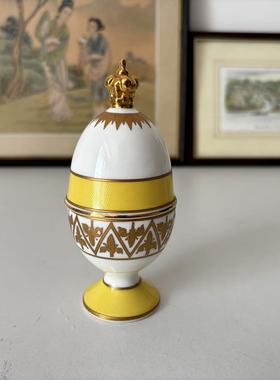 The Royal Collection 英国皇家收藏 鎏金皇冠蛋杯 孤品摆件瓷罐