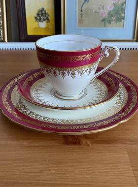Royal Grafton 皇家格拉夫顿 50年代 Balmoral 摄政红描金咖啡杯