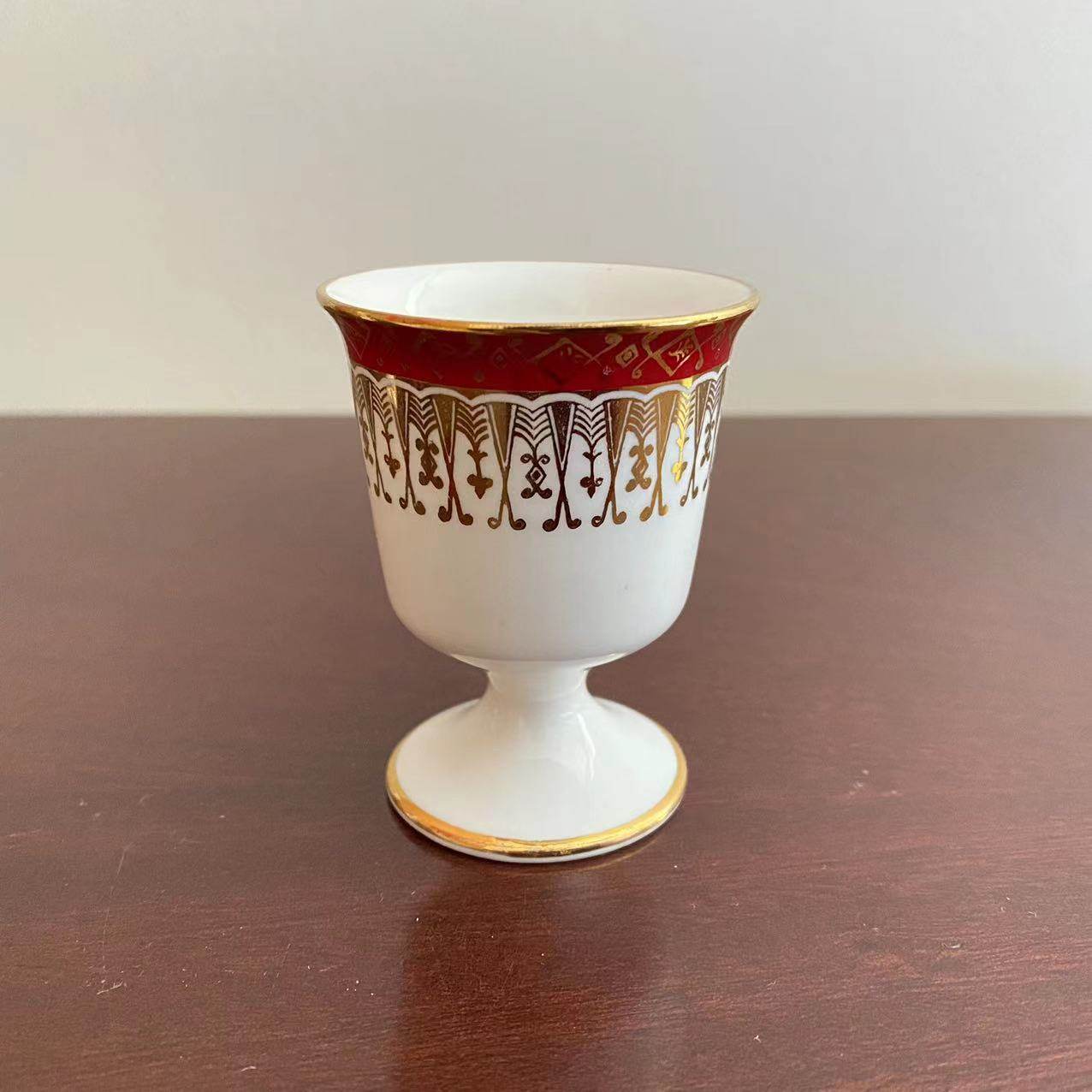 Royal Grafton 皇家格拉夫顿 英国中古描金甜酒杯 骨瓷高脚杯