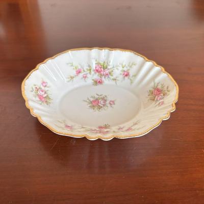 Paragon 帕拉贡 维多利亚玫瑰洒金椭圆首饰碟 Victoriana 收藏盘