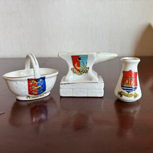 Willow Art 柳树瓷厂英国古董徽章瓷摆件 旅游纪念纹章瓷器小模型