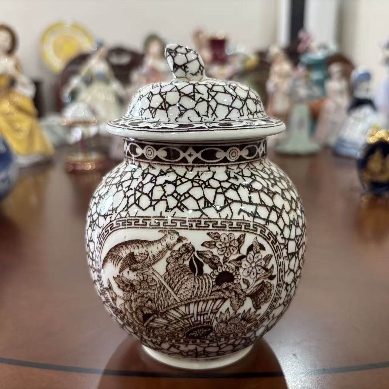 ADAMS 亚当斯英国中古瓷器 花鸟装饰瓷咖啡罐 Vintage 将军罐摆件,家居饰品,储物罐,淘宝优惠券,粉丝福利购,淘宝优惠卷