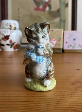 Beswick 1954年 Beatrix Potter's 瓷猫摆件公仔 英国老瓷器瓷偶