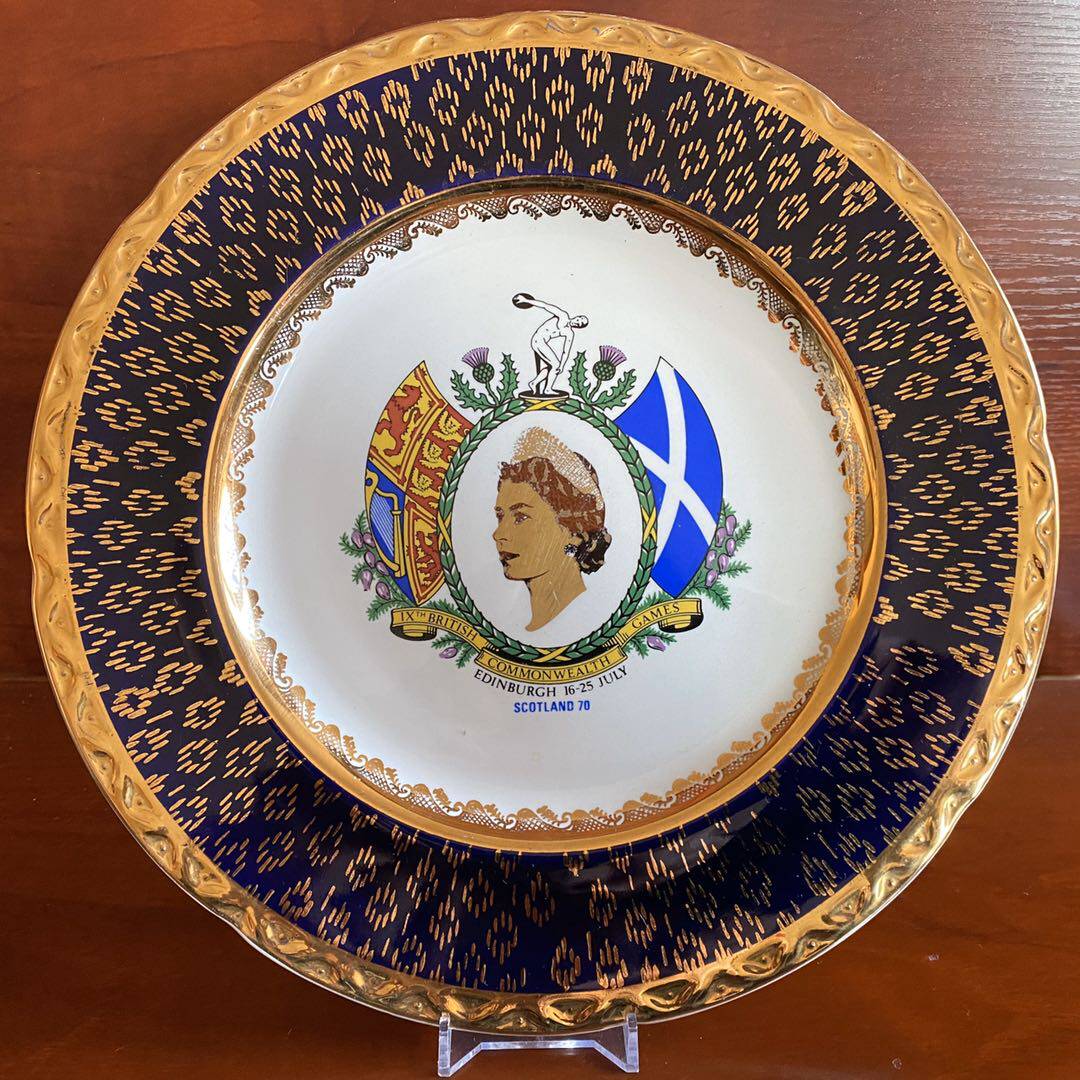 英国 Royal Falcon Ware 1970年英联邦运动会收藏碟 纪念瓷盘挂盘