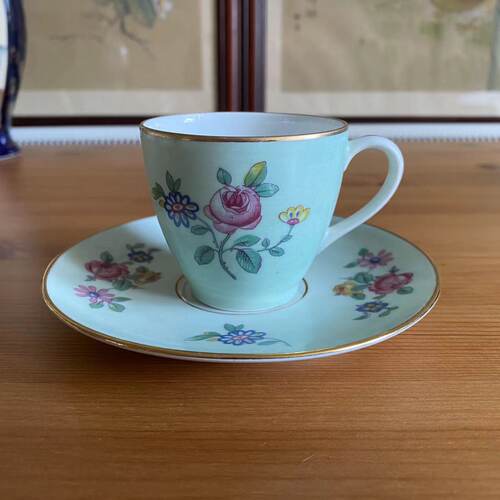 Limoges 利摩日 Charles Ahrenfeldt 法国古董花卉咖啡杯 老奶壶