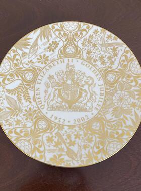 Royal Worcester 皇家伍斯特 2002年纪念英国女王金禧 限量收藏盘