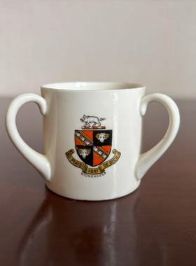 W.H.GOSS 高斯 Antique 英国古董博物馆摆件旅游纪念迷你瓷三耳杯