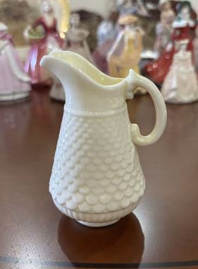 Belleek 比利克 爱尔兰国宝瓷器中古收藏纹饰奶壶 浮雕贝壳小瓷壶