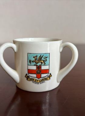 W.H.GOSS 高斯 英国古董纹章模型 taunton 收藏盾徽三耳杯小瓷器