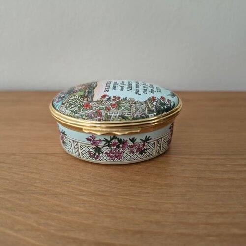 Halcyon Days 绘时光 英国中古收藏 珐琅瓷手绘首饰盒 饰品罐摆件