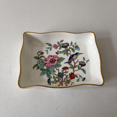 AYNSLEY 安兹丽 PEMBROKE 花鸟系列描金花边小碟 英国摆件首饰盘