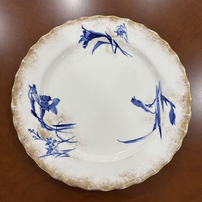 Royal Doulton 皇家道尔顿 1891-1902年 青花洒金古董收藏碟 老盘