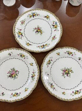 AYNSLEY 1905-1934年英国手绘古董手绘花卉水果收藏盘 安兹丽赏盘