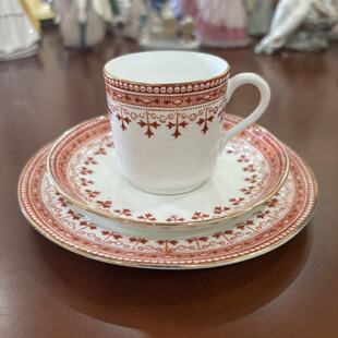 Heathcote 希思科特英国古董收藏 三重奏纹饰浓缩咖啡杯 下午茶杯