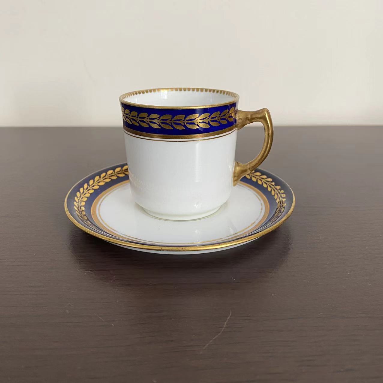 Adderley 皇家阿德利 英国 1912-1926年产古董描金钴蓝浓缩咖啡杯