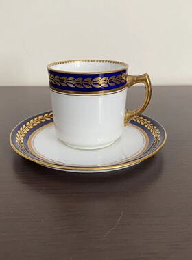 Adderley 皇家阿德利 英国 1912-1926年产古董描金钴蓝浓缩咖啡杯