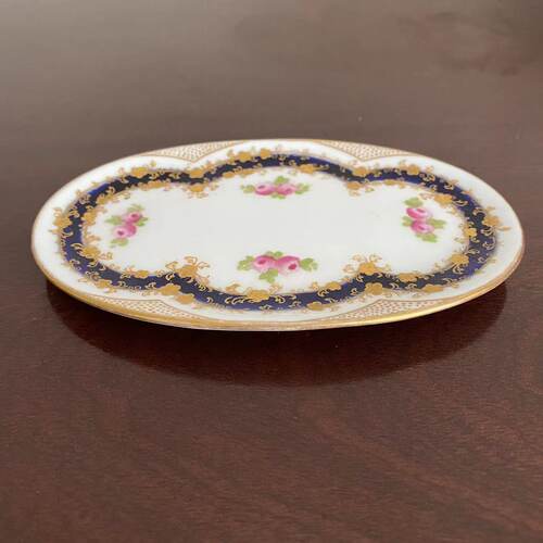 Crown Staffordshire 皇冠斯塔福德 1906-30年手绘描金盘椭圆瓷碟