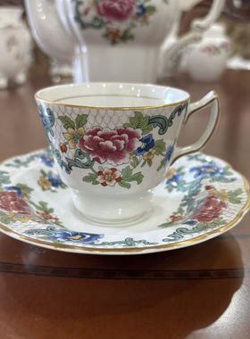 Booths 英国中古瓷器 Floradora 描金花卉咖啡杯 咖啡壶 下午茶杯