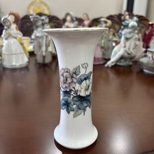 Royal Worcester 皇家伍斯特 英国骨瓷描金花瓶摆件 中古瓷笔筒