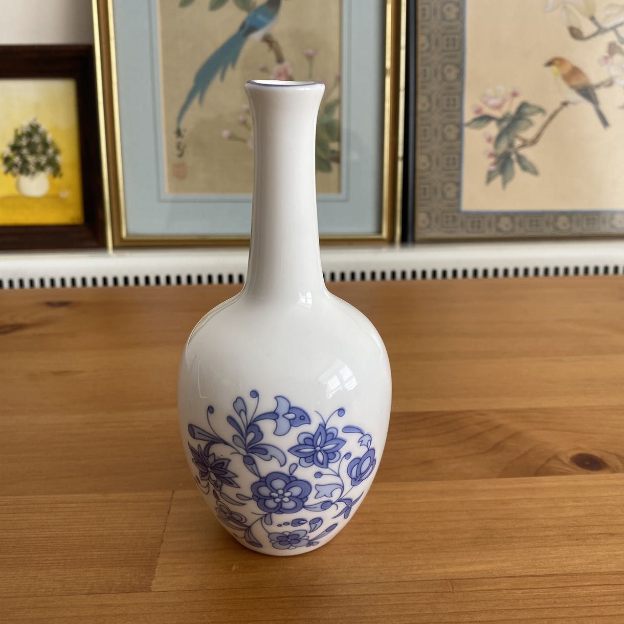 Minton 明顿 1974年 Shalimar 中古收藏青花装饰细口花瓶 瓷器