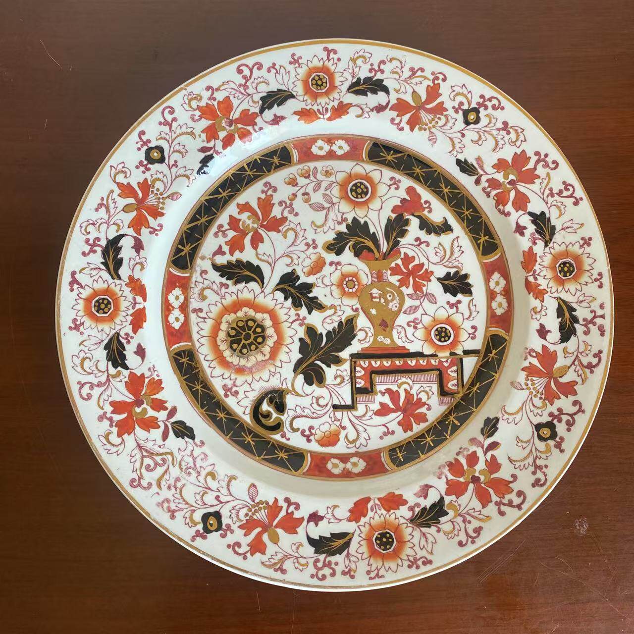 Ashworth Bros Real Ironstone 手绘鎏金古董收藏赏盘 老瓷器摆盘