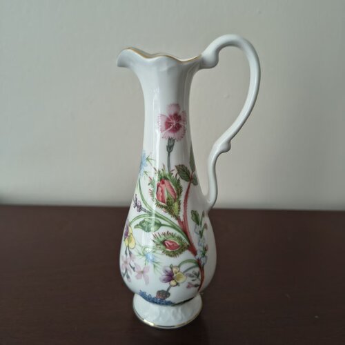 AYNSLEY 安兹丽 Wild Tudor野生都铎花卉小花瓶 描金纹饰单耳水壶