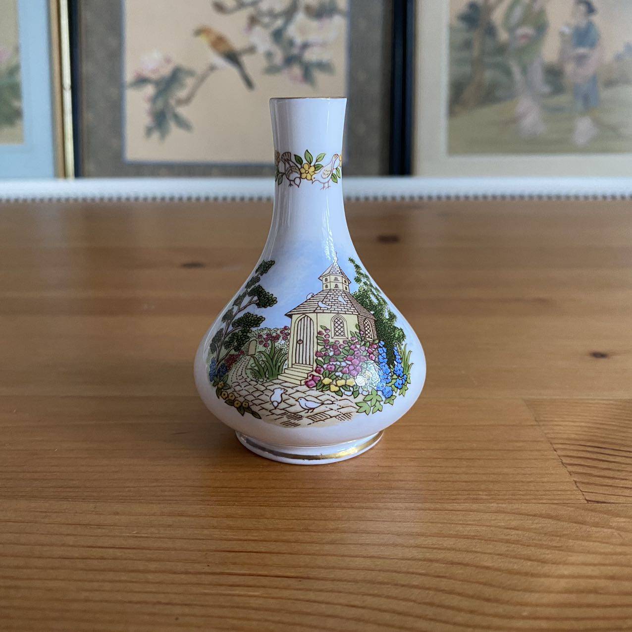 Spode 斯波德 英国骨瓷玄关摆件描金瓷瓶 中古收藏迷你装饰花瓶
