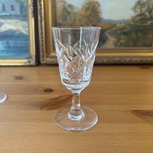 Tudor 都铎 英国中古收藏 手工切割水晶小杯 高脚甜酒杯 烈酒杯