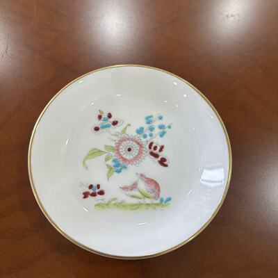 Royal Worcester 皇家伍斯特 英国中古收藏孤品手绘花鸟摆件小碟