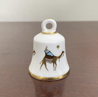 Hammersley 英国骨瓷摆件召唤铃 阿拉伯圣诞装饰迷你瓷铃描金铃铛