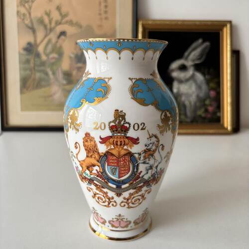 The Royal Collection 2002年英国女王登基金禧收藏花瓶 绝版瓷瓶