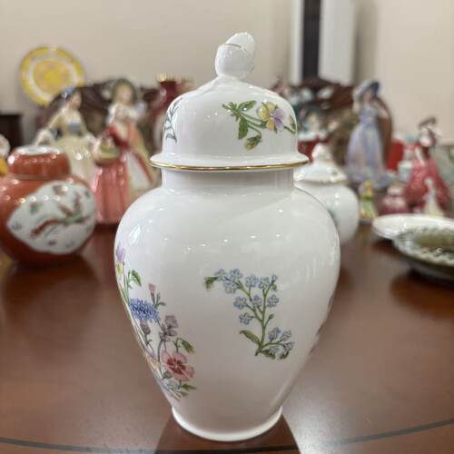 AYNSLEY 安兹丽 都铎王朝野花装饰瓷器 瓷瓶 英国骨瓷咖啡罐 茶罐