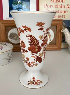 Wedgwood 韦奇伍德 Golden Cockerel 描金骨瓷金鸡花瓶 西洋花瓶